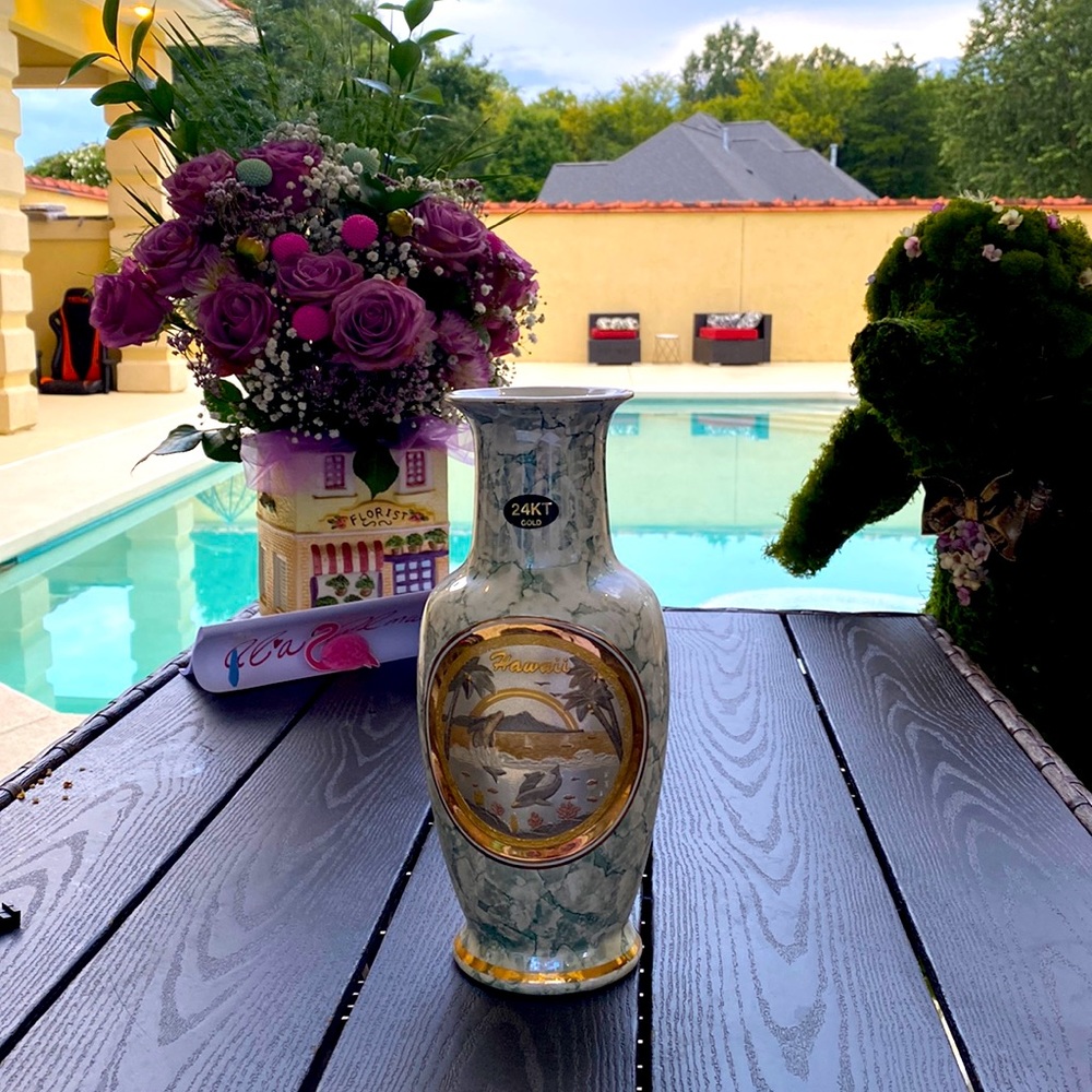 Vase art of chokin
